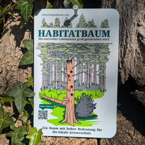 Habitatbaumschild "Spechtflöte"